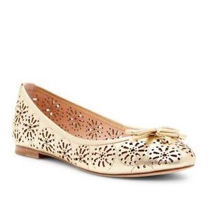 Brand New KATE SPADE New York Walsy Perforated Metallic Leather Flats Gold 5.5